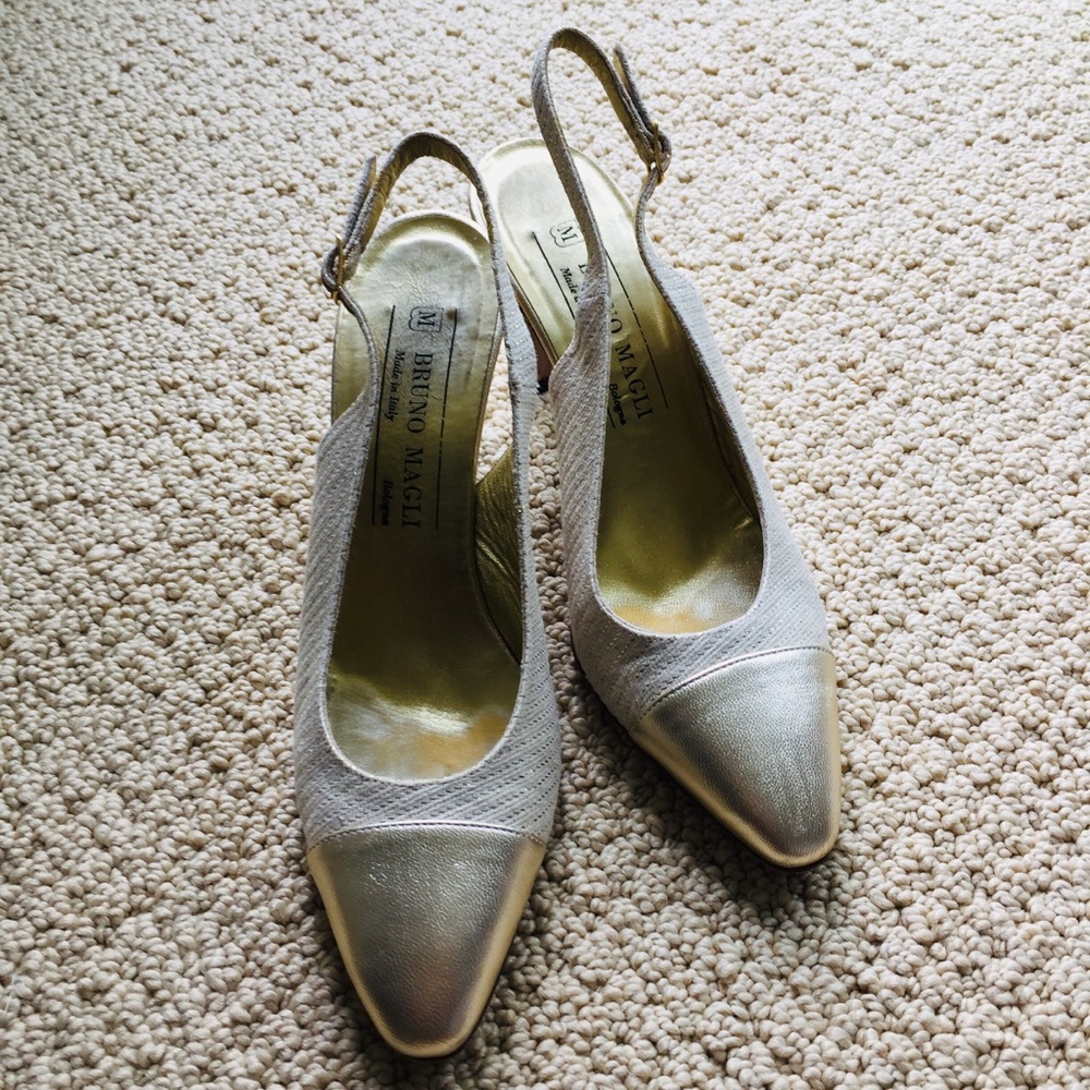Bruno Magli cap-toe slingbacks